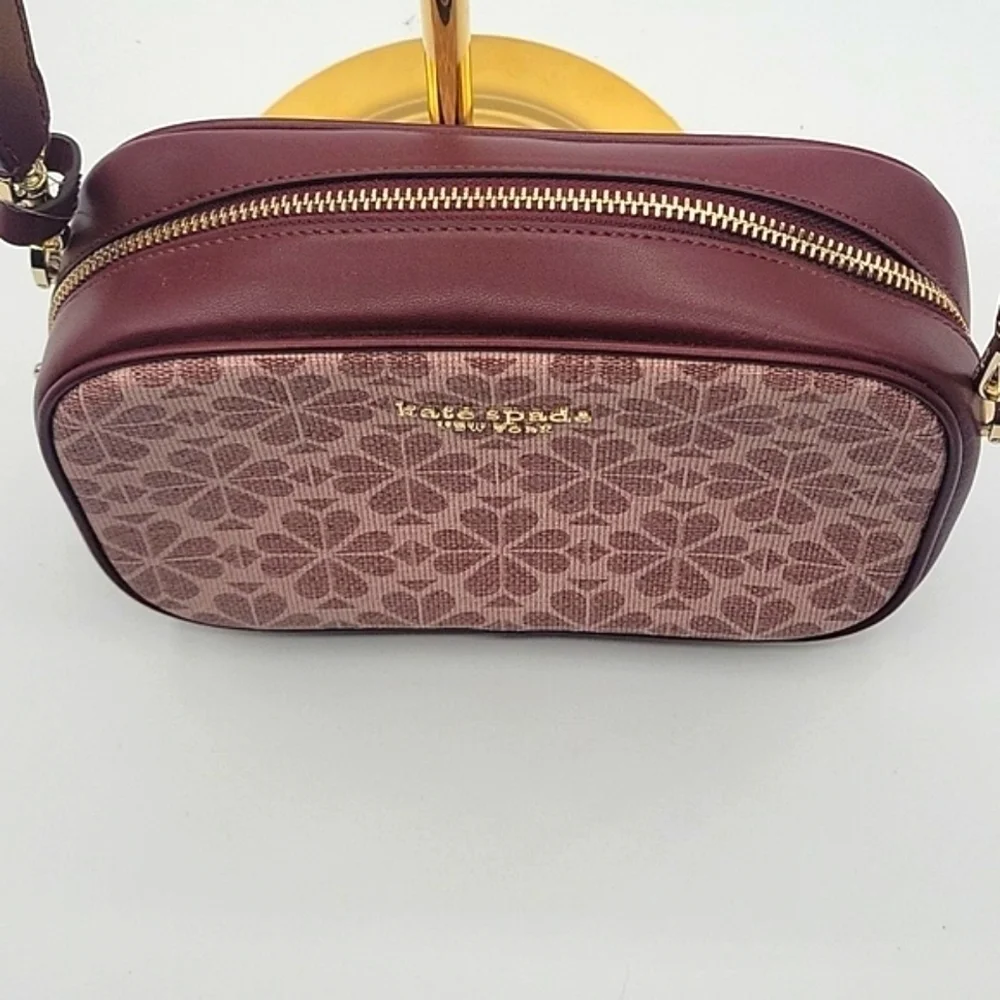 Kate Spade NWOT spade flower coated canvas infinite medium camera bag Pink